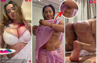 Aditi Mistry Nude Fill Colors on Her Boobs A$$ on Holi Special Live – P02